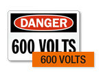 600 volts labels