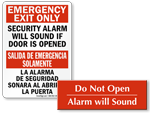 Alarmed Door Signs