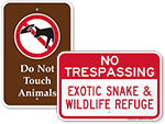 Animal Prohibition Signs 