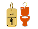 Engraved Bathroom Key Chains