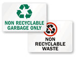 Bilingual Recycle Signs & Labels