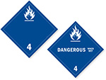 Class 4 Dangerous When Wet Placards
