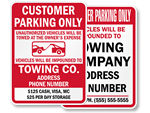 Customer Parking Only Signs