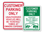 Customer Parking Signs
