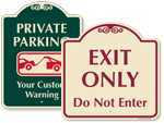 Designer Parking Lot Signs