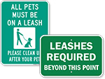 Dog Leash Signs