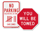 Don’t even think about parking here sign