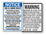Livestock & Equine Liability Signs