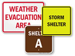 Evacuation Shelter Signs