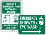 Eye Wash + Shower Combination Signs