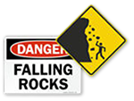 Falling Rocks Signs