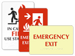 Braille Fire Exit Signs