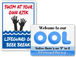 Funny Pool Signs