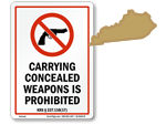 No Guns Law Signs for Kentucky