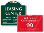 Designer Leasing Office Signs