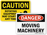 Moving Machinery Signs