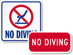 No Diving Signs