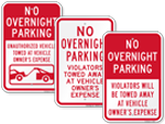 No Overnight Parking Signs