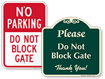 No Parking in Front of Gate