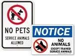 No Pets Allowed Signs