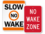 No Wake Signs
