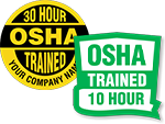 OSHA 10 and 30 Hour Trained Stickers