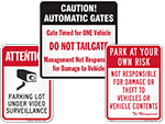 Parking Lot Security Signs