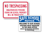 School No Trespassing Signs
