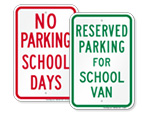 School Parking Signs