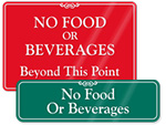 No Food or Beverages Signs