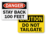 Stay Back Signs