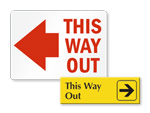 This Way Out Signs