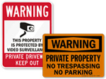 Warning Private Property Signs
