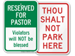 Whimsical Church Parking Signs