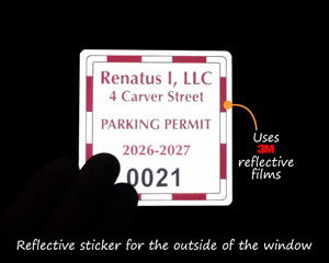 3M engineer grade reflective sticker for parking permits
