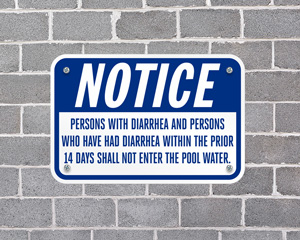 Active Diarrhea Pool Sign