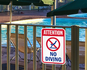 No diving signs