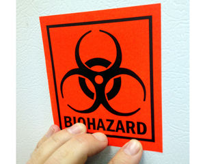 Custom Biohazard Label Sign