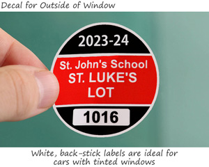 Circle parking permit decals