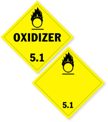 Class 5 Oxidizer Placards