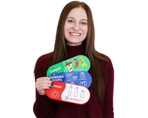 Color-coded recycling stickers