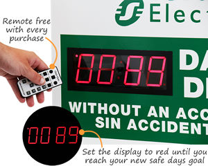 Custom safety scoreboard with digital display
