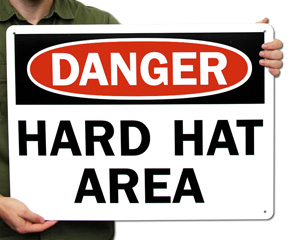 Danger Hard Hat Area Sign