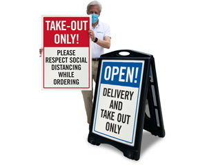 Take Out and Delivery Sign