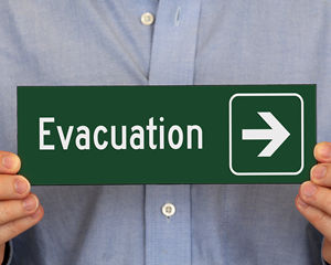 Evacuation arrow sign