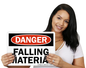 Falling Material Area Sign