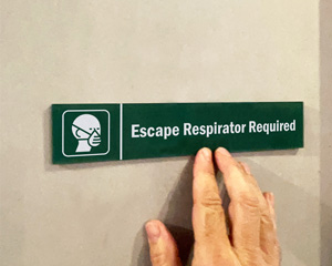 Escape Respirator Door Sign