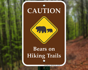 Bears On Hiking Sign