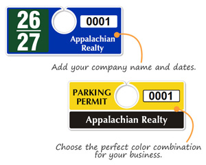 Plastic ToughTags™ Horizontal Parking Permit
