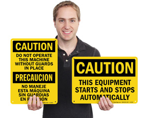 Machine Caution Signs